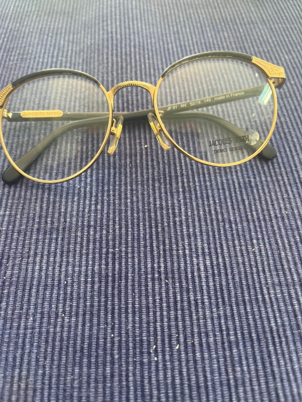 Jacques Fath JF01 eyeglasses. Blue/gold.  Vintage designer.